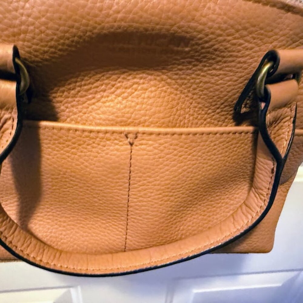 American Leather Co.  Pebble Leather Crossbody Carrie - Tan - Picture 10 of 16